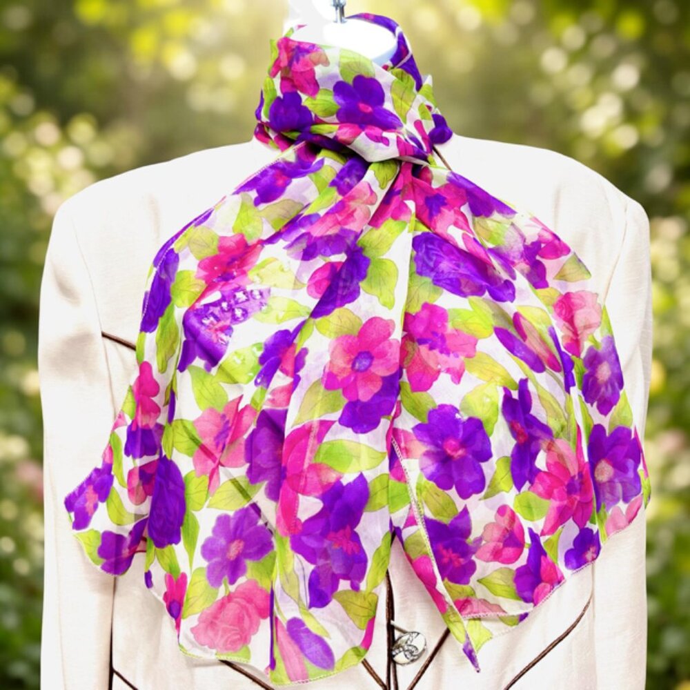 Furla Blue Leather Hobo Shoulder Bag 13"x4"x11" +FREE Chiffon Floral Scarf (40 - Picture 8 of 15